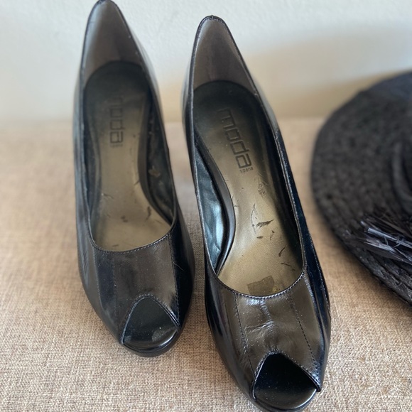 Moda Spana Black Leather Shoes/Pumps